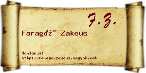 Faragó Zakeus névjegykártya
