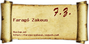Faragó Zakeus névjegykártya
