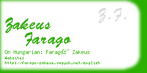 zakeus farago business card